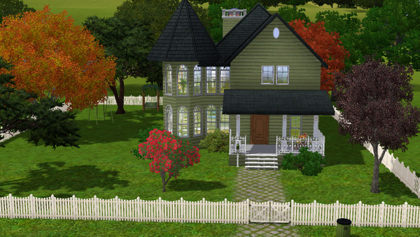 Sims 3 — Victorian in Green by OkieOK01 — Old Victorian - 2 Bedrooms, 2 1/2 Baths, Office by OkieOK01