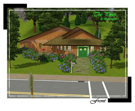 Sims 3 — The Pines by whisperingsim — This charming rust colored brick residence has everything the modern Sim could