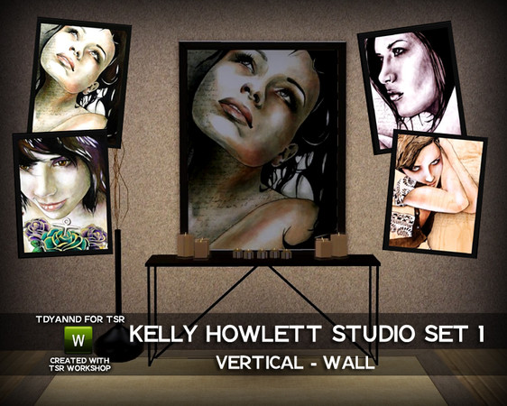 Sims 3 — Kelly Howlett Studio Set Vertical Wall by tdyannd — Part of the first set of paintings requested in the TSR