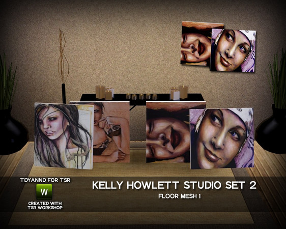 Sims 3 — Kelly Howlett Studio Set Floor by tdyannd — Part of the second set of paintings requested in the TSR Forums by