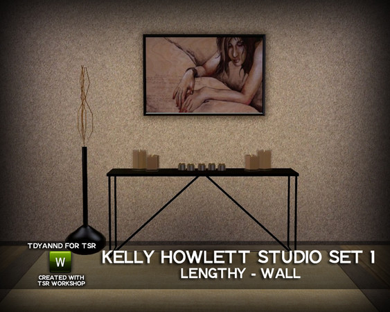 Sims 3 — Kelly Howlett Studio Set Lengthy Wall by tdyannd — Part of the first set of paintings requested in the TSR