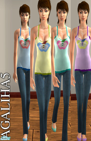 Sims 2 — Layered Apple Tank by agaliha5 — This set requires a mesh made by poisonpinklemons.net. To get the mesh go to