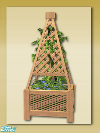 Sims 2 — Summer Days:Pyramid Planter -Wood Light by Shakeshaft — Part of a recolour of my Summer Days Patio Set, in a