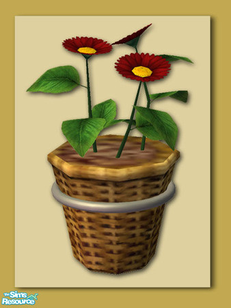 Sims 2 — Summer Days - WallPot 01 by Shakeshaft — Part of a recolour of my Summer Days Patio Set, in a rich dark wood