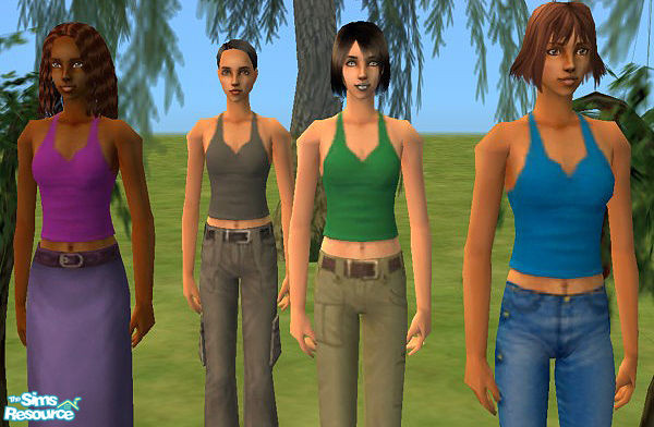Sims 2 — Halter Tops by ranereins — Recolors of the Maxis red halter top from the base game.