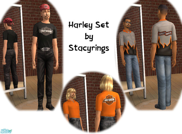 Sims 2 — Harley-Davidson Set by stacyrings by stacyrings — Here's a set for your adult males. Two full outfits and one