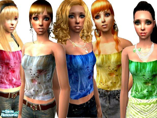 Sims 2 — Silky Stapless Top For Teens by Eva1Player — 5 tops for your teens simmies to wear with just about anything! No