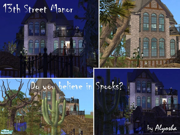 Sims 2 — 13th Street Manor by Alyosha — Welcome to my first haunted house creation! The house is on an island, and