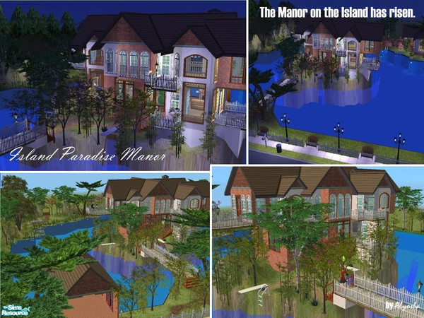 Sims 2 — Island Paradise Manor by Alyosha — Live in the island house of your dreams! Feats: Silent garden, leisure place