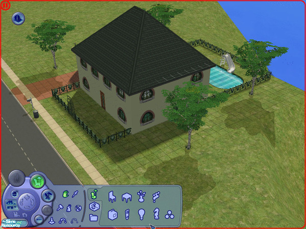 Sims 2 — Maison verte by Lady_Diabolla — A green Art Nouveau haven.