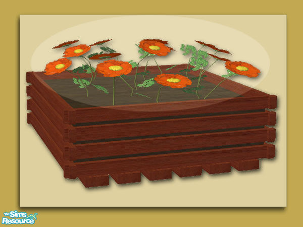 Sims 2 — Summer Days - Square Planter-Flower01 by Shakeshaft — Part of a recolour of my Summer Days Patio Set, in a rich