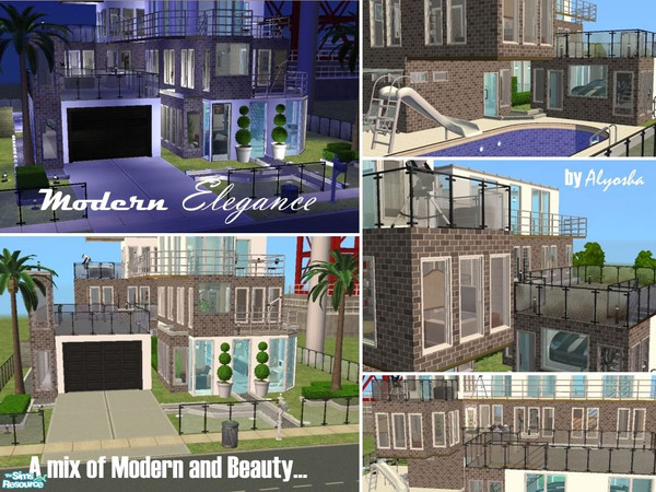 Sims 2 — Modern Elegance by Alyosha — Welcome to the Modern Elegance! Live sophisticated. Features: 2 Bdrms, 3 baths,