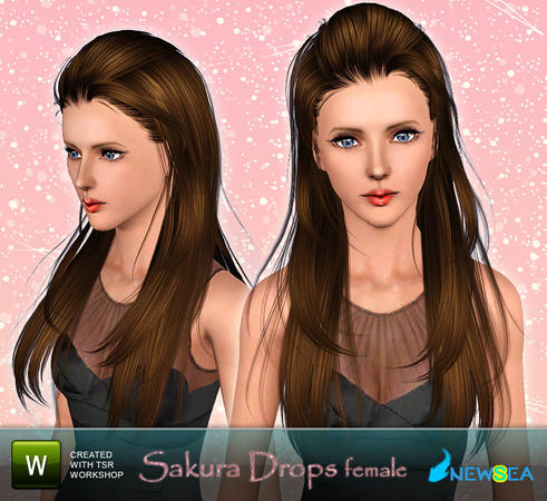 The Sims Resource - Newsea Sakura Drops Female Hairstyle