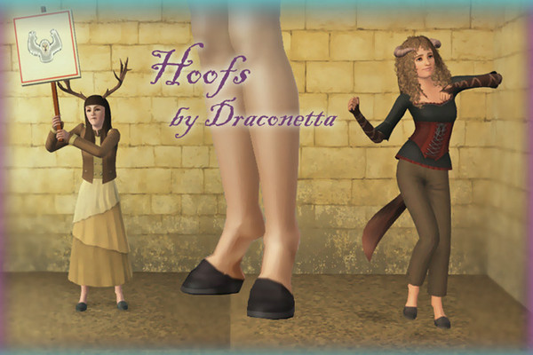 Sims 3 — Hoof by Draconetta — Female hoofs for adult and young adult. Recolorable.