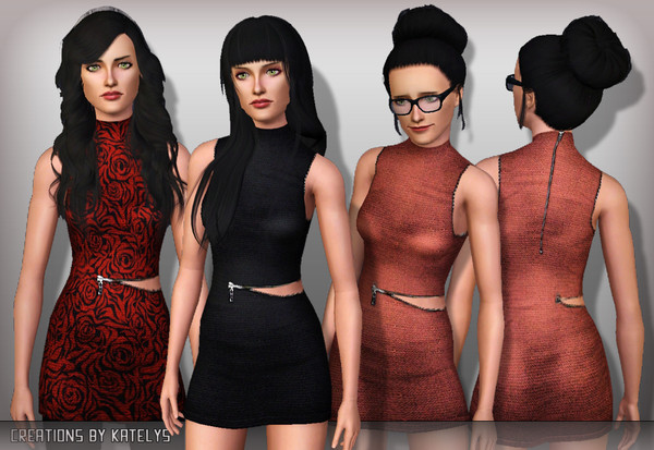 Sims 3 — FS 49 - dress 02 by katelys — A knitted dress with a decorative front zipper for adult and young adult women.