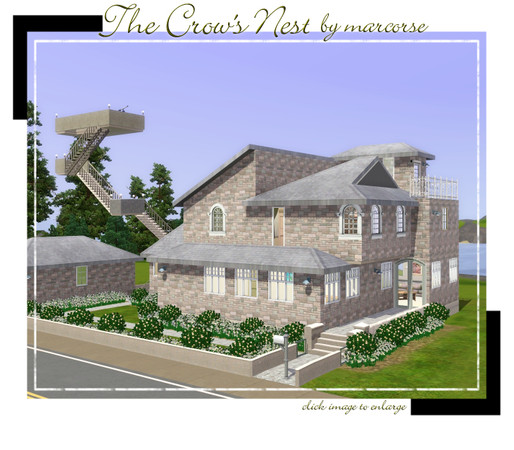 Sims 3 — The Crow's Nest by marcorse — The Crow's Nest is a 3storey solid stone home, although the 3rd level consists