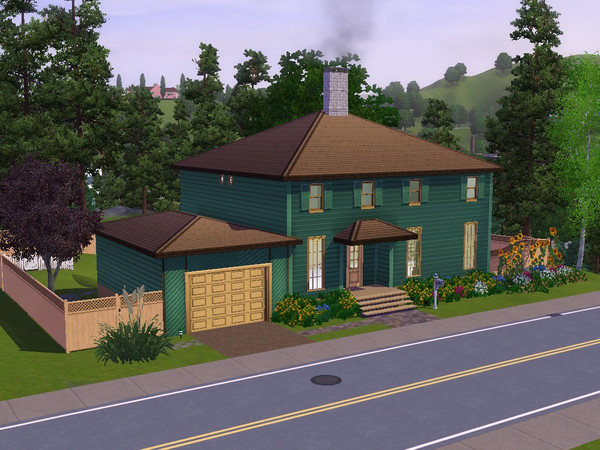 Sims 3 — 365 Oak Grove Rd by Kath616 — Spiffy 3-story, 3-bedroom, 3-1/2 bath house. Lower level is a walk-out daylight