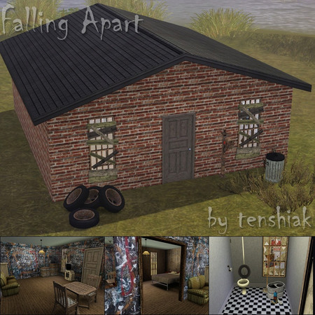 Sims 3 — Falling Apart (starter) by tenshiak — You wouldn't like to live in a place like this, but it's probably the
