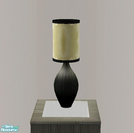 Sims 2 — Midnight Gold Living Lamp by Riverwillows — Soft black leather and rich gold tones accentuate this lovely living