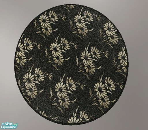 Sims 2 — Midnight Gold Living Rug by Riverwillows — Soft black leather and rich gold tones accentuate this lovely living