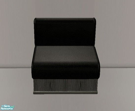 Sims 2 — Midnight Gold Living Armchair by Riverwillows — Soft black leather and rich gold tones accentuate this lovely
