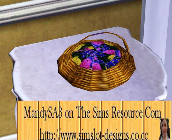 Sims 3 — Flower Basket by MandySA3 — Freshly picked basket of flowers for your sims home. Please leave a comment and let