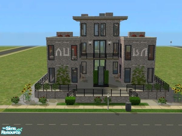 Sims 2 —  by peepie17 — Modern house with separate rooms. Little garden. 