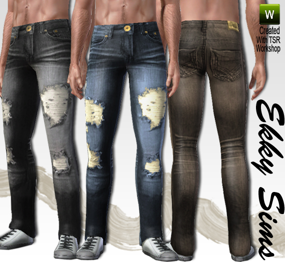 The Sims Resource - Destroyed Bootcut Jeans