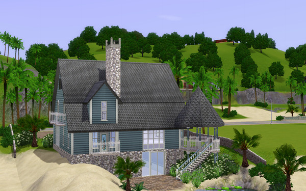 Sims 3 — Blue Beach Cabin by sleepless — A beautiful seaside cottage for your sims. Suitable for a small family of four.