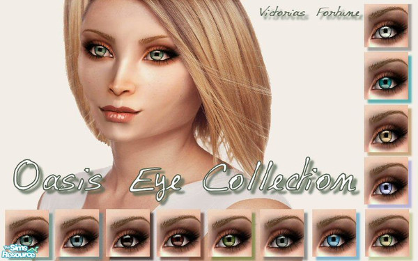 Sims 2 — VF Oasis Eye Collection by fortunecookie1 — Welcome to this beautiful oasis of 12 new eyes. Watery blues, warm