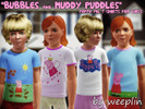 Sims 3 — "Bubbles and muddy puddles" - Peppa Pig T-shirts for girls. by weeplin — A cute set of four t-shirts