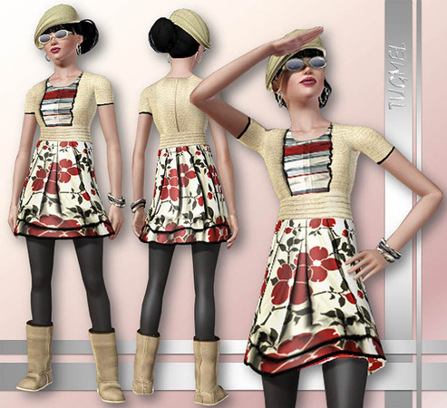 Sims 3 — Tgm-Dress-42 by TugmeL — YA Female Dress-42 This set has 1 outfits *Thank you for allowed to recolor By
