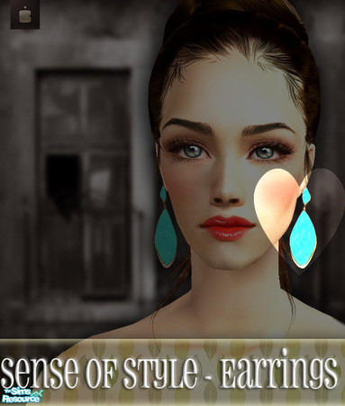 Sims 2 — Sense Of Style - Turquoise And Golden Earrings by haiduong — These turquoise earrings will be your sim\'s best