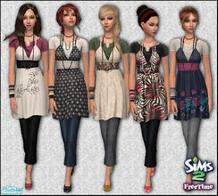 Sims 2 — Free Time for teens by confide — Set of 5 outfits for teens. No mesh required. Free Time EP needed. *bumpmap