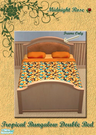 Sims 2 — MRC Tropical Bungalow Set - Mrc Tropical bed frame by MidnightRose — Double bed frame for the MRC Tropical