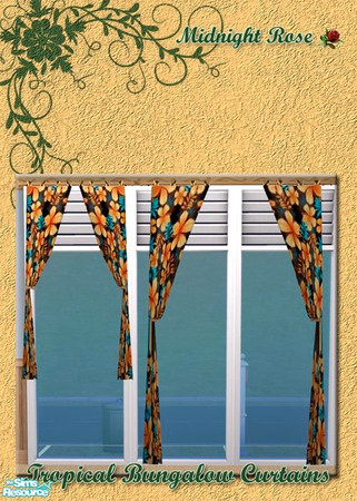 Sims 2 — MRC Tropical Bungalow Set - Mrc Tropical curtain by MidnightRose — Curtains for the MRC Tropical Bungalow.