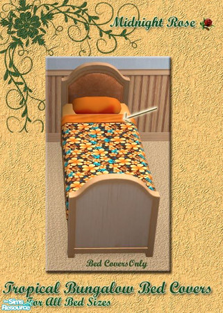 Sims 2 — MRC Tropical Bungalow Set - Mrc Tropica lbedding by MidnightRose — Bed cover for the MRC Tropical Bungalow.