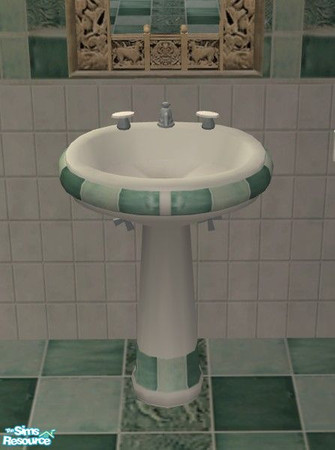 Sims 2 — Pisces Bathroom - Sink by Riverwillows — Lovely bathroom in shades of jade, with jade tiles. Base game, no EP\'s