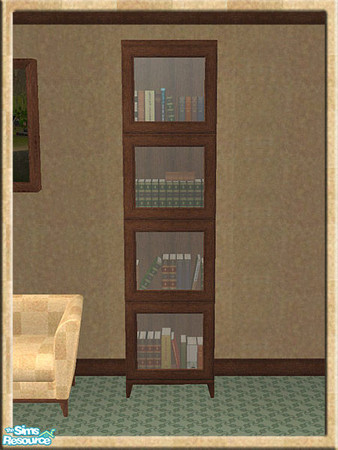 Sims 2 — Svealyns Mallory Living in Cream - Bookcase by Svealyn — A cream and brown recolour of the \"Mallory\"