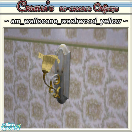 Sims 2 — am_WallScone - Am Wallscone Washwood Yellow by Cruella — Washed wooden base wall sconce with brasstone metal