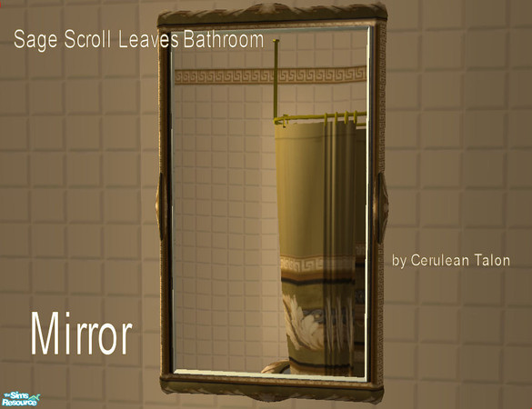 Sims 2 — Sage Scroll Leaves Bathroom - Mirror by Cerulean Talon — Beautiful colors and rich deep textures make this