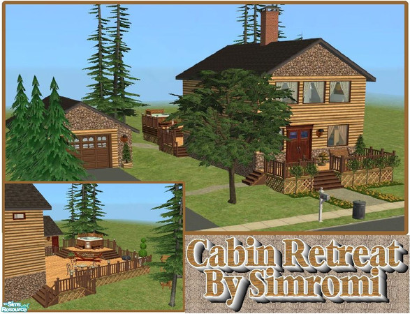 Sims 2 — Cabin Retreat by simromi — Whether in mountains or in the country, your sims will enjoy this cabin retreat.