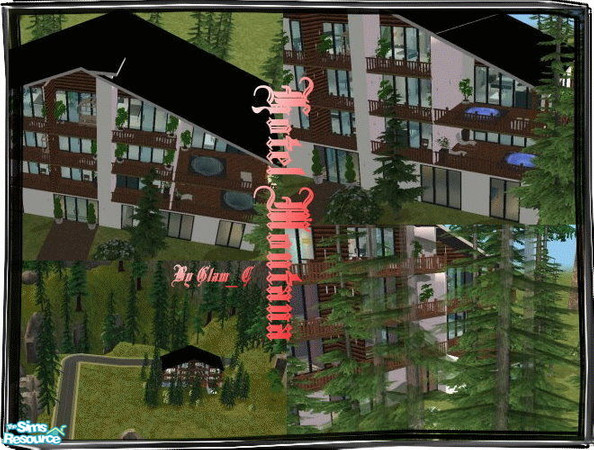 Sims 2 — Hotel Montana by carobob30 — Avarage roomprice: $$$-$$$$$ Features: Reception, Restaurant, Spa w. Indoor Pool,