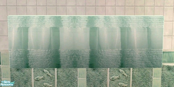 Sims 2 — Pisces Bathroom - 2 Tile Curtain by Riverwillows — Lovely bathroom in shades of jade, with jade tiles. Base