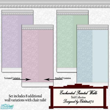 Sims 2 — Enchanted Paint - Bold Collection by elektra274 — 4 of 7 wall sets designed to coordinate with my