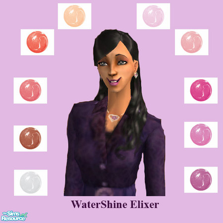 Sims 2 — WaterShine Elixer By Saffron by Saffronzoe — Add some sparkle to your sims soultry pouts with these 10