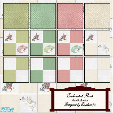 Sims 2 — Enchanted Floors - Muted Collection by elektra274 — 3 of 3 floor sets designed to coordinate with my