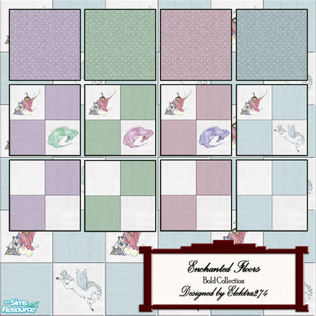 Sims 2 — Enchanted Floors - Bold Collection by elektra274 — 2 of 3 floor sets designed to coordinate with my