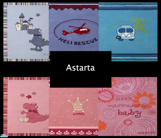Sims 2 — Kids by Astarta — 3 Rugs for boys and 3 rugs for little princesses - They are all based on ESPRIT rugs.