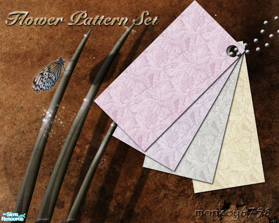 Sims 2 — Flower Pttern Set by monkey6758 — 4 Wallpapers